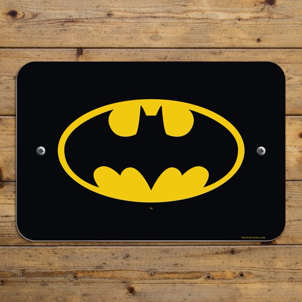 Batman Classic Bat Shield Logo Home Business Office Sign - Walmart.com