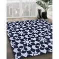 thumbnail image 3 of Ahgly Company Machine Washable Indoor Square Transitional Night Blue Area Rugs, 4' Square, 3 of 7