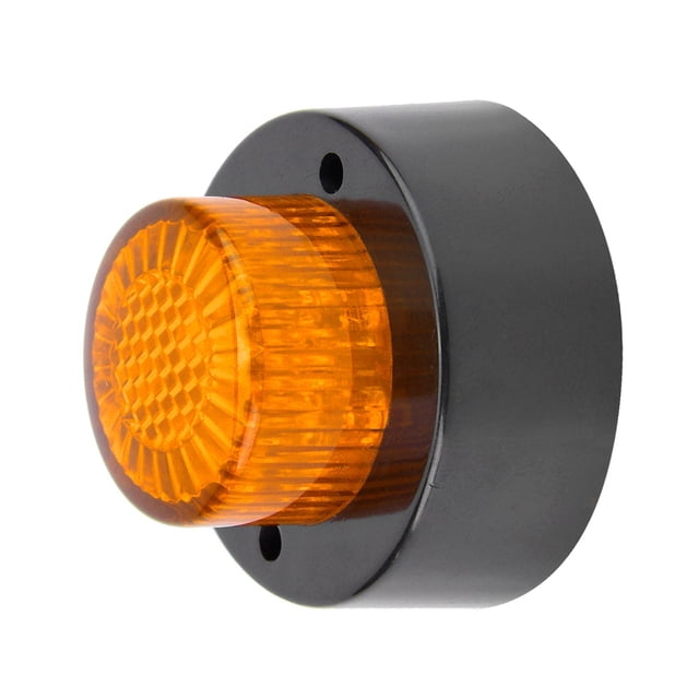 Horohoroe 24V Mini Luz de marcador lateral redonda Indicador de señal Lámpara de liquidación para camión de remolque (amarillo)
