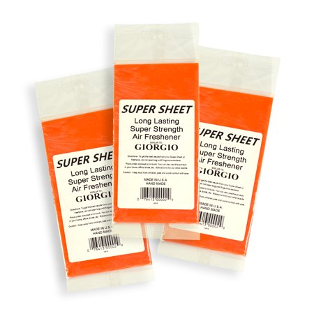 Jenray Super Sheet Small (7.5"x3.75") Under Seat Car Air Freshener, 3-Pack (Giorgio)