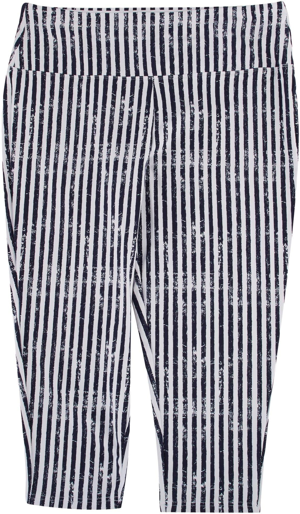 Womens Suave Striped Capri Leggings 