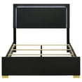 thumbnail image 4 of Marceline Wood Queen LED Panel Bed Black, 4 of 9