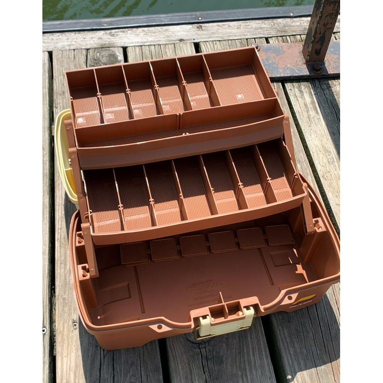 Vintage PLANO 707 Plastic 2 Pull Out Trays Nicks Pike Tackle Box w