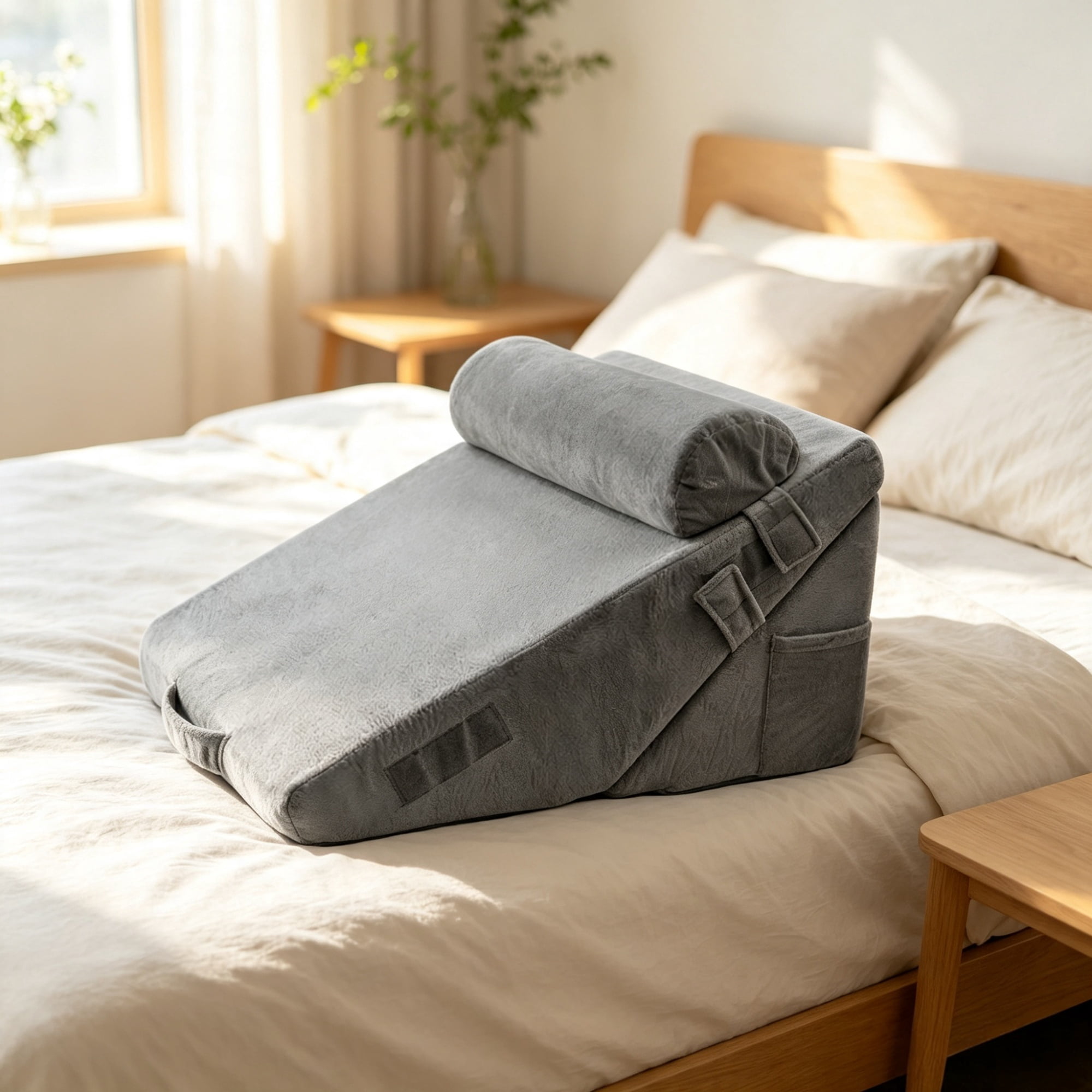 3-Piece Adjustable Orthopedic Bed Wedge Set, Sleep Pillow with Washable Cover for Acid Reflux & Snoring Relief