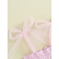 thumbnail image 6 of FEORJGP Little Girl Summer Cami Dress 2-6Y Kids Sleeveless Tie-up Shoulder A-Line Dress Strap Shirred Tulle Patchwork Princess Dress Cute Casual Dress for Daily Party, 6 of 8