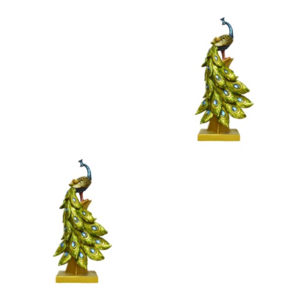 Cateissary Impresionante escultura de estatua de decoración de pavo real adecuada para cualquier ocasión modelo de simulación de pavo real Tipo B 2Conjunto