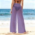 thumbnail image 5 of YFNNUP Women's Wide Leg Palazzo Pant Elastic Waist Lounge Trouser Sheer Mesh Chiffon Trousers Summer Beach Vacation Casual Pants Purple L, 5 of 8