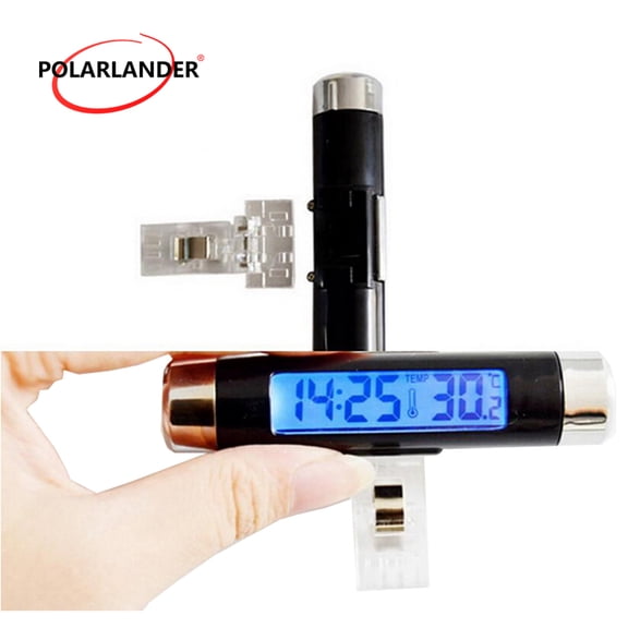 CT20 Mini 2 in1 LCD Digital Backlight Thermometer Clock Voltmeter
