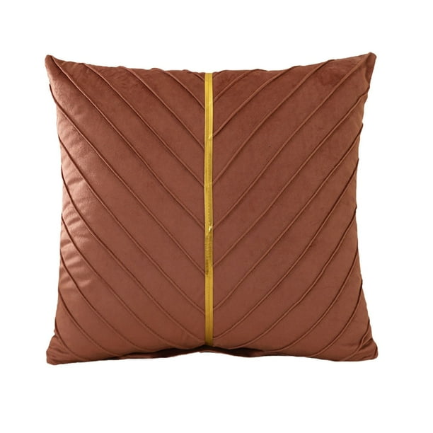 Lujosa funda de cojín de terciopelo de 45 x 45 cm con detalles dorados para sofá cama y salón