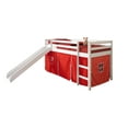 thumbnail image 4 of Donco Kids Wooden Twin Loft Bed with Red Tent, Slide and Safety Rails, Red/White, 4 of 5