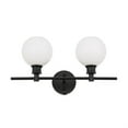 thumbnail image 5 of Collier 2 light Black and Frosted white glass Wall sconce, 5 of 5