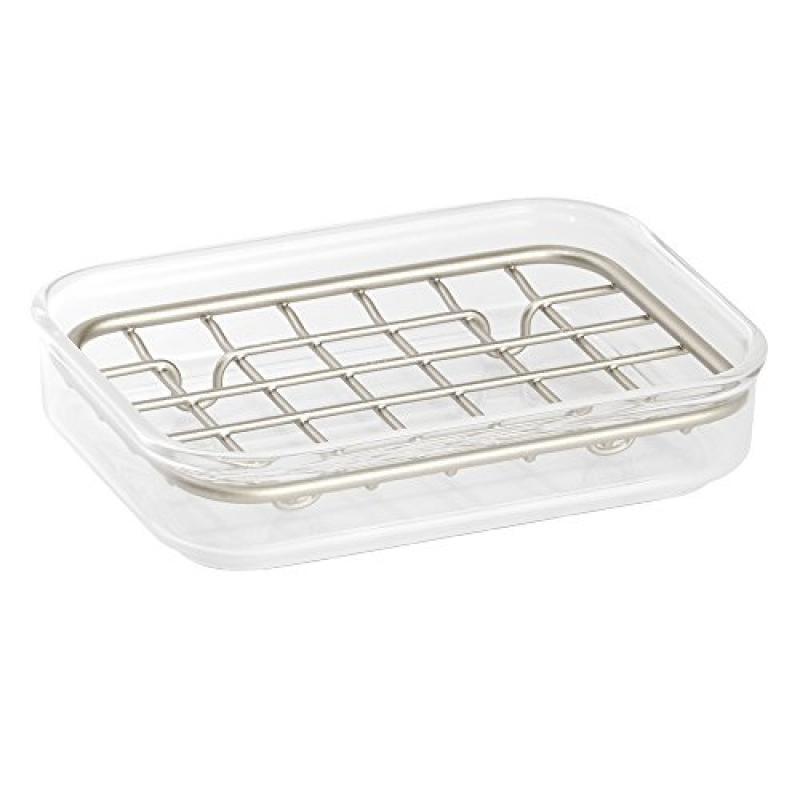 InterDesign Clarity Kitchen and Bath Soap Saver Dish Grid, Clear/Satin