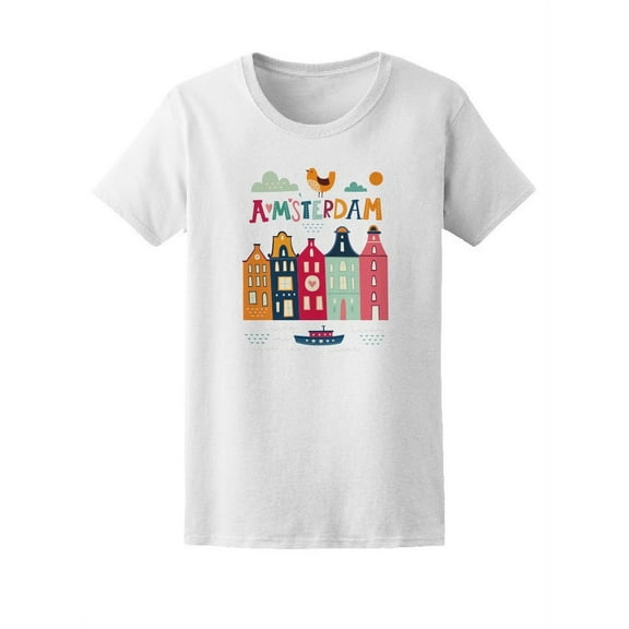 Amsterdam Colorful City T-Shirt Women -Image by Shutterstock, Female Small