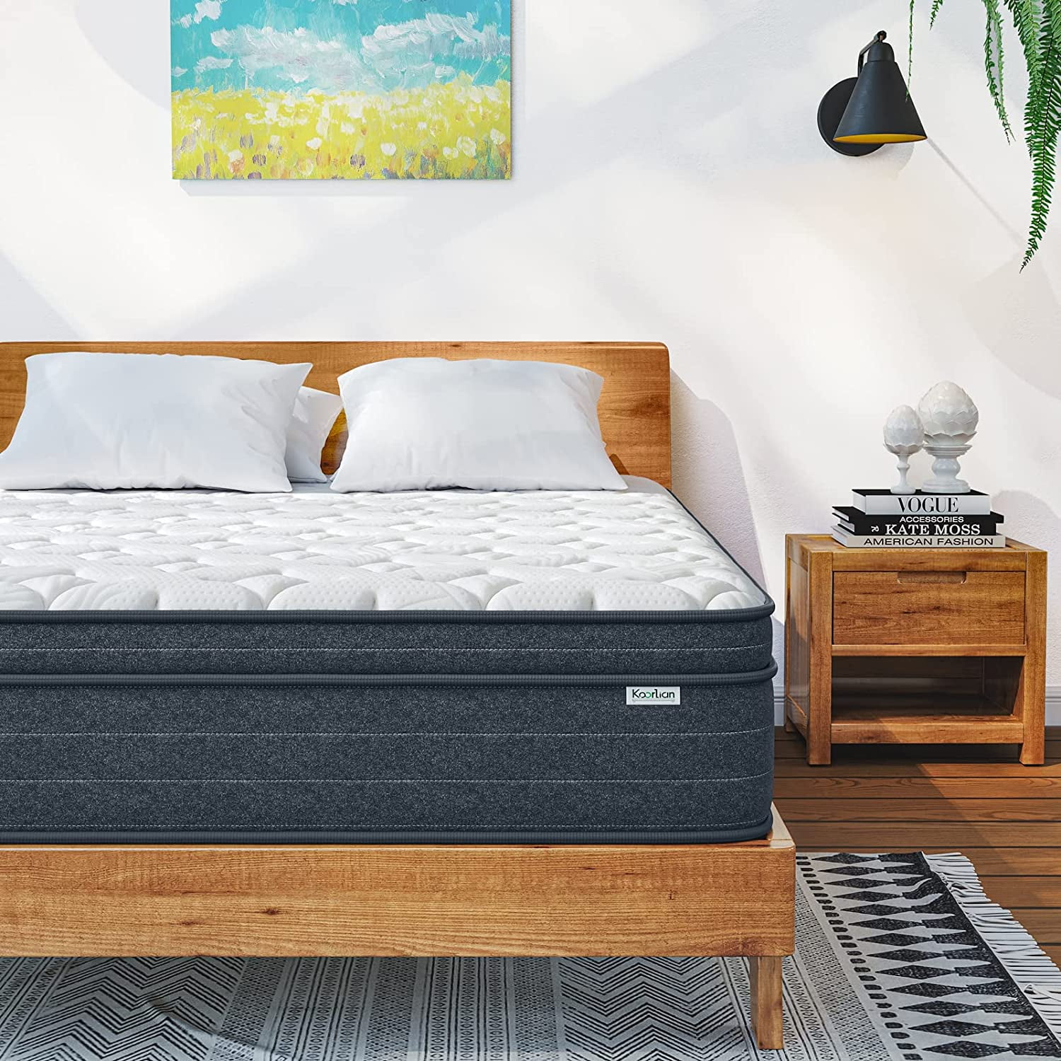 Queen Mattress 10 Inch Hybrid Innerspring Mattress in a Box Cool