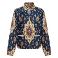 thumbnail image 5 of Jackets for Women Winter Coat Jackets Flannel Stand Collar Jacket(Blue Floral Oriental Rug,Size:S-4XL), 5 of 7