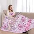 thumbnail image 5 of Pink I'm a Mom Grandma Great Grandma Flannel Throw Blanket - Soft Funny Floral Blanket for Grandma Gift & Home Decor, 5 of 12