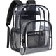 thumbnail image 1 of PACKISM - Mochila transparente grande de 17 pulgadas para la escuela, bolsa de libros transparente resistente para estudiantes (para los 12 años de edad), 1-2, negro 17, X-large, Transparente, 1 of 5
