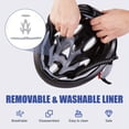 thumbnail image 4 of QJUHUNG 1PC Lightweight Adult Bike Helmet - Adjustable Fit  Integrated Light  Detachable Visor  Ideal for Mountain and Road Cycling  Fits Head Sizes 22-24 Inches with Replacement Pads, 4 of 6