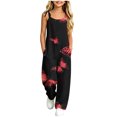thumbnail image 2 of Taqqpue Girls Sleeveless Jumpsuit Spaghetti Strap Wide Leg Romper with Side Pockets Gradient Print Casual Summer Outfit Clothes for Girls Kids Size 5-16 Years, 2 of 10