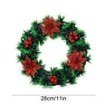 thumbnail image 2 of Christmas Artificial Greenery Wreath - Lifelike Pine & Tinsel Garland, Weather-Resistant Outdoor/Indoor Decor, Flexible Hanging Wreath for Front Door, Fireplace & Stair Railing Party Decorations, A, 2 of 6