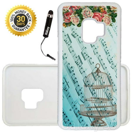 - Custom Galaxy S9 Case (Roses on Bird Cage Vintage) Edge-to-Edge Rubber White Cover Ultra Slim | Lightweight | Includes Stylus Pen by Innosub