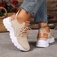 thumbnail image 4 of Women’s Lightweight Knit Sneakers, Breathable Mesh Walking & Running Shoes, Cushioned Platform Slip-On Trainers with Lace-Up Design for Daily Wear, Travel, Gym, Casual Street Style, 4 of 8
