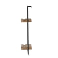 thumbnail image 3 of Benjara Yin 27" Wall Shelf with 2 Tiers- Rectangular Black Iron- Brown Wood, 3 of 6