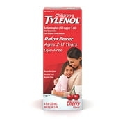 Angle View: 5 Pack Childrens Tylenol Oral Suspension Dye Free Cherry 4oz Each