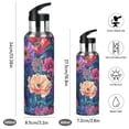 thumbnail image 2 of Yayeee 20oz Insulated Water Bottle Double Wall Stainless Steel with Flip Straw Lid, Blooming Flowers Pattern, 2 of 7