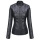 thumbnail image 4 of Chaqueta Springrain de piel sintética Moto Biker con capucha desmontable, 4 of 7