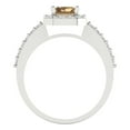 thumbnail image 4 of 1.92 ct Emerald Cut Simulated Champagne Diamond Solitaire with Accents Engagement Ring for Women in 18K White Gold, 4 of 5