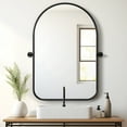 thumbnail image 2 of MAYEERTY 14"x9" Modern Iron Frame Arched Round Angle Wall Mirror Wall Mounted Mirror,Black, 2 of 6