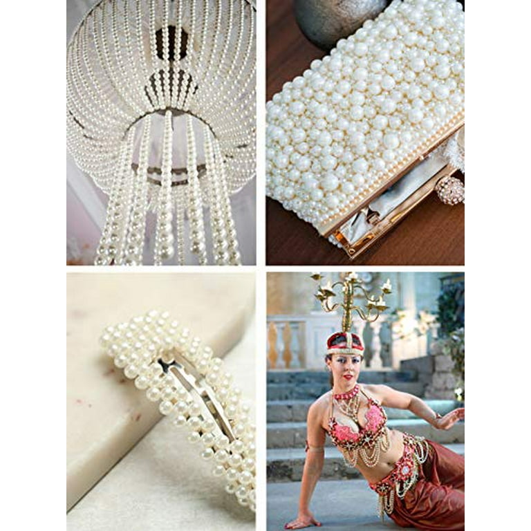  Mandala Crafts Faux White Pearl Beads Garland - 8mm 20