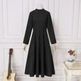 thumbnail image 3 of ZANZEA Women Vintage O-Neck Back Zipper Long Sleeve Pleated Dresses, 3 of 4