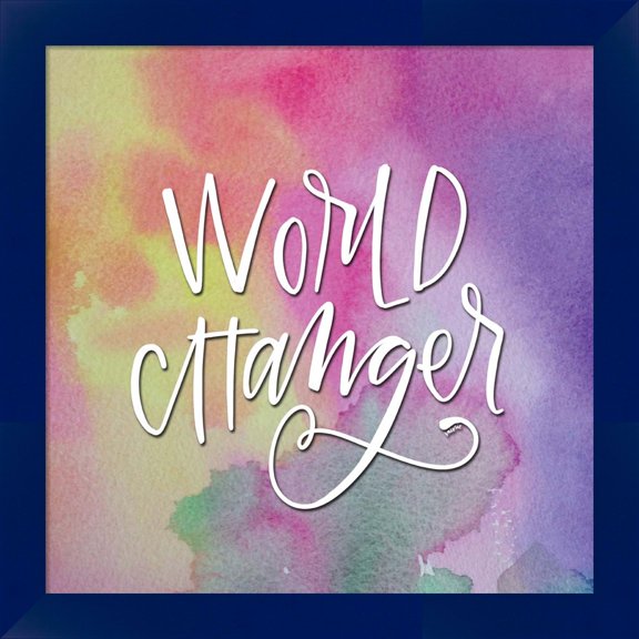 Great Art Now World Changer Watercolor by Valerie Wieners, Framed Wall Art, 14W x 14H