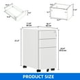 thumbnail image 2 of Dextrus 3-Drawer Lockable File Cabinet for A4/Letter/Legal Size Folder, Home Office, Assembled Except Casters (White), 2 of 10