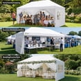 thumbnail image 3 of CROWN SHADES 10x20 Pop Up Canopy Tent Commercial Heavy Duty Tent with 6 Sidewalls Outdoor Canopies for Events Parties White, 3 of 9