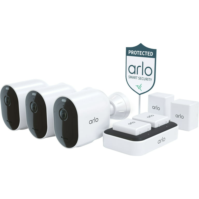 Arlo - Pro 4 Spotlight Camera Security - 3 Wire-Free Cameras Indoor/Outdoor 2K with Color Night Vision (12 pieces) - White - Walmart.com