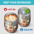 thumbnail image 4 of 12oz Stemless Wine Tumblers Multicolor Christmas Pattern Vacuum Insulated Stainless Steel Travel Tumbler Cups Mug with Lid and Straw for Champaign,Cocktail,Beer with Cleaning Brush, 4 of 5