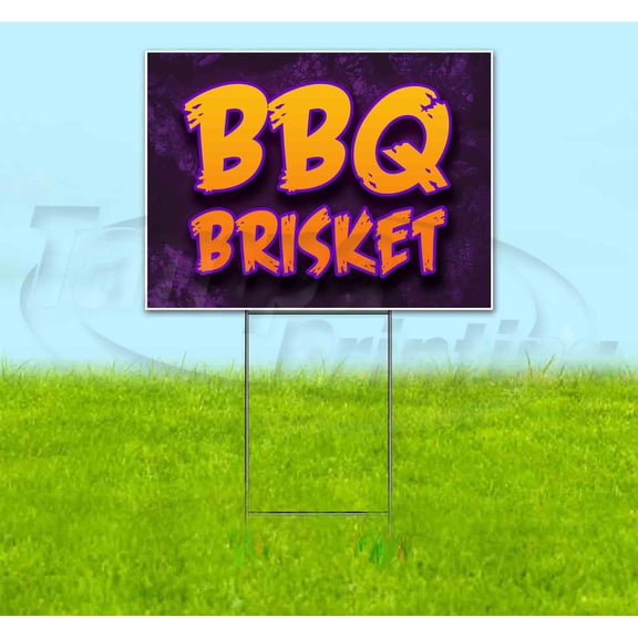 BBQ Brisket (18" x 24") Yard Sign, Includes Metal Step Stake