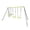 Green#2, variant on iRerts Metal Swing Set, 3 in 1 Outdoor Swing Set for Kids Boys Girls, Heavy Duty Kids Swing Sets with 2 Single Swings and 1 Swing Glider, Kids Playground Backyard Set for Garden Park, Black/Green