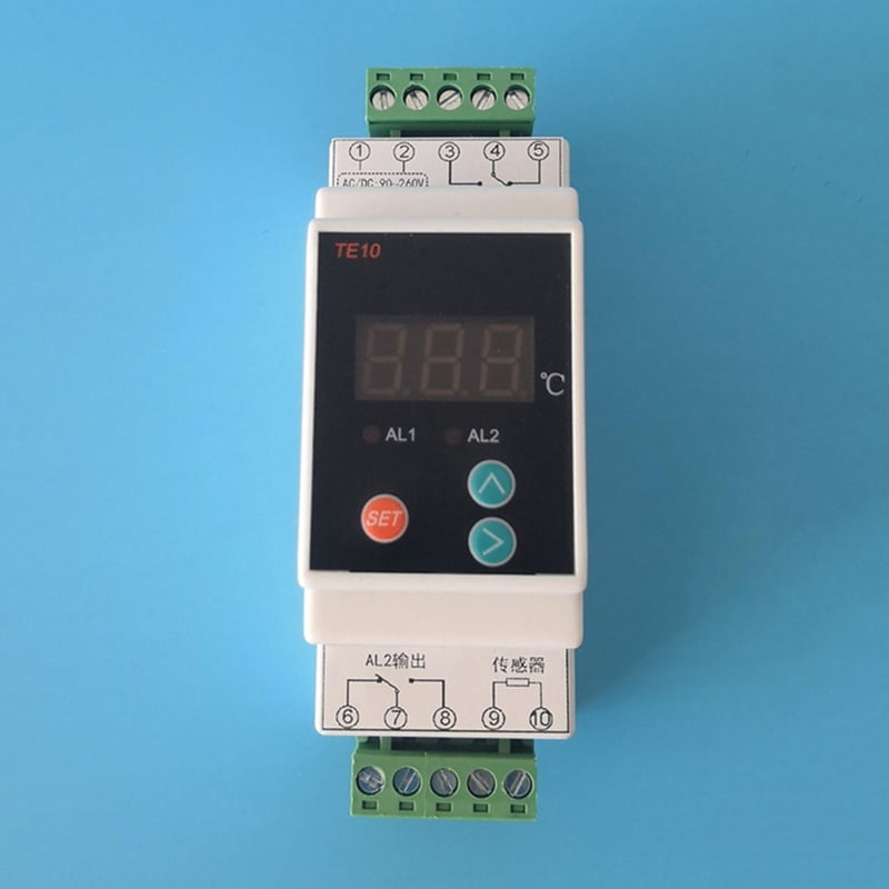 2X Din Rail Thermostat with -40-110℃ Convenient 2 Way Output Temperature Alarm Controller Output 7A/250VAC