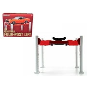 Four Post Lift Red For 1/18 Scale Diecast Model Cars by Greenlight