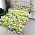 thumbnail image 3 of Keroppi Rana-1 Conjunto de sábanas temático, trío de piezas, cómodo y amigable con la piel, diseño único, regalo de decoración para el hogar para familiares, amigos y fans, 90 cm * 190 cm, 3 of 6