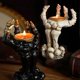 thumbnail image 2 of Halloween Candle Holder Skeleton Ghost Hand Candle Holder Resin Ornament Ghost Festival Candle Holder Candle Light, 2 of 4