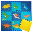 thumbnail image 2 of Kids 9 pc Floor Tiles – Dinosaurs – Teal/Blue, 2 of 2