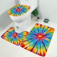 thumbnail image 2 of Colorful Rainbow Tie Dye Spiral Pattern Bathroom Rugs Sets 3 Piece,Toilet Cover Set,Absorbent Non Slip Bathroom Mats Sets with U-Shaped Contour Rug Toilet Rug Set, 2 of 5
