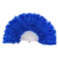 thumbnail image 1 of Feather Fan Foldable Handheld Festival Decoration Square Dance Retro Style Show Down Colorful Fan, 1 of 1
