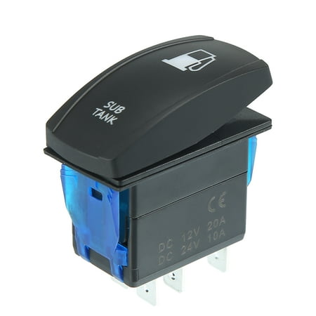 12V/24V Blue LED Sub Tank Rocker Switch Kit On-Off 5 Pins Toggle Switch ...