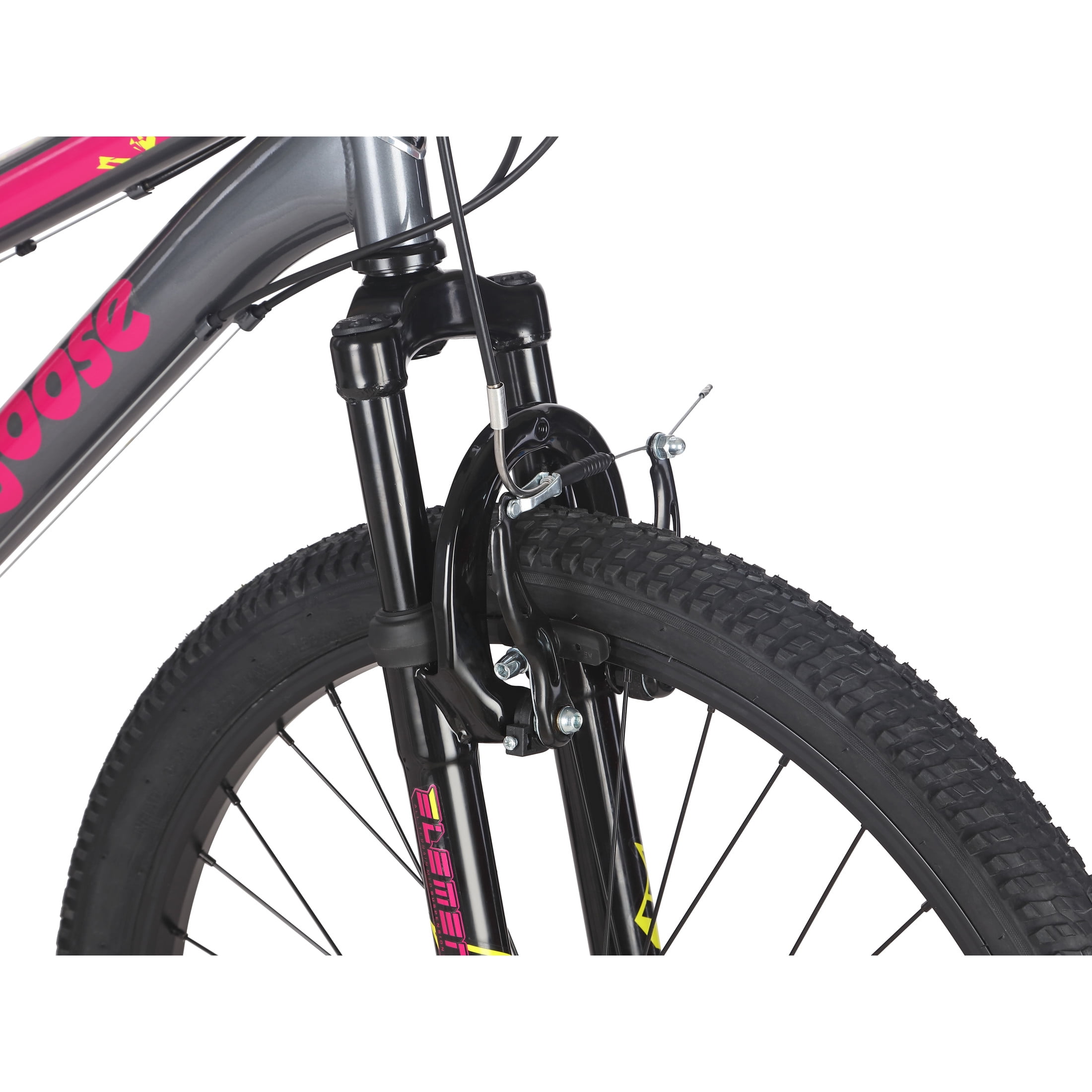 Mongoose Inertia Kids Mountain Bike, 24-Inch Wheels, 21 Speeds, Grey